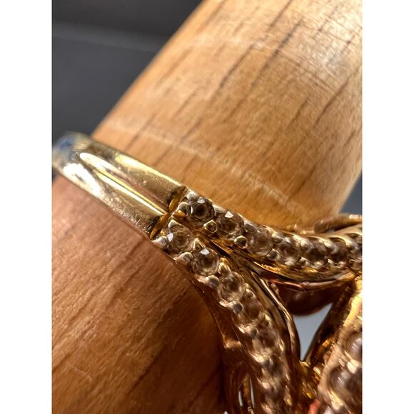 Lab Ruby and topaz halo ring in gold over sterling silver size 7 - Picture 16 of 16